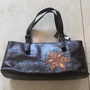 Leather espresso handbag